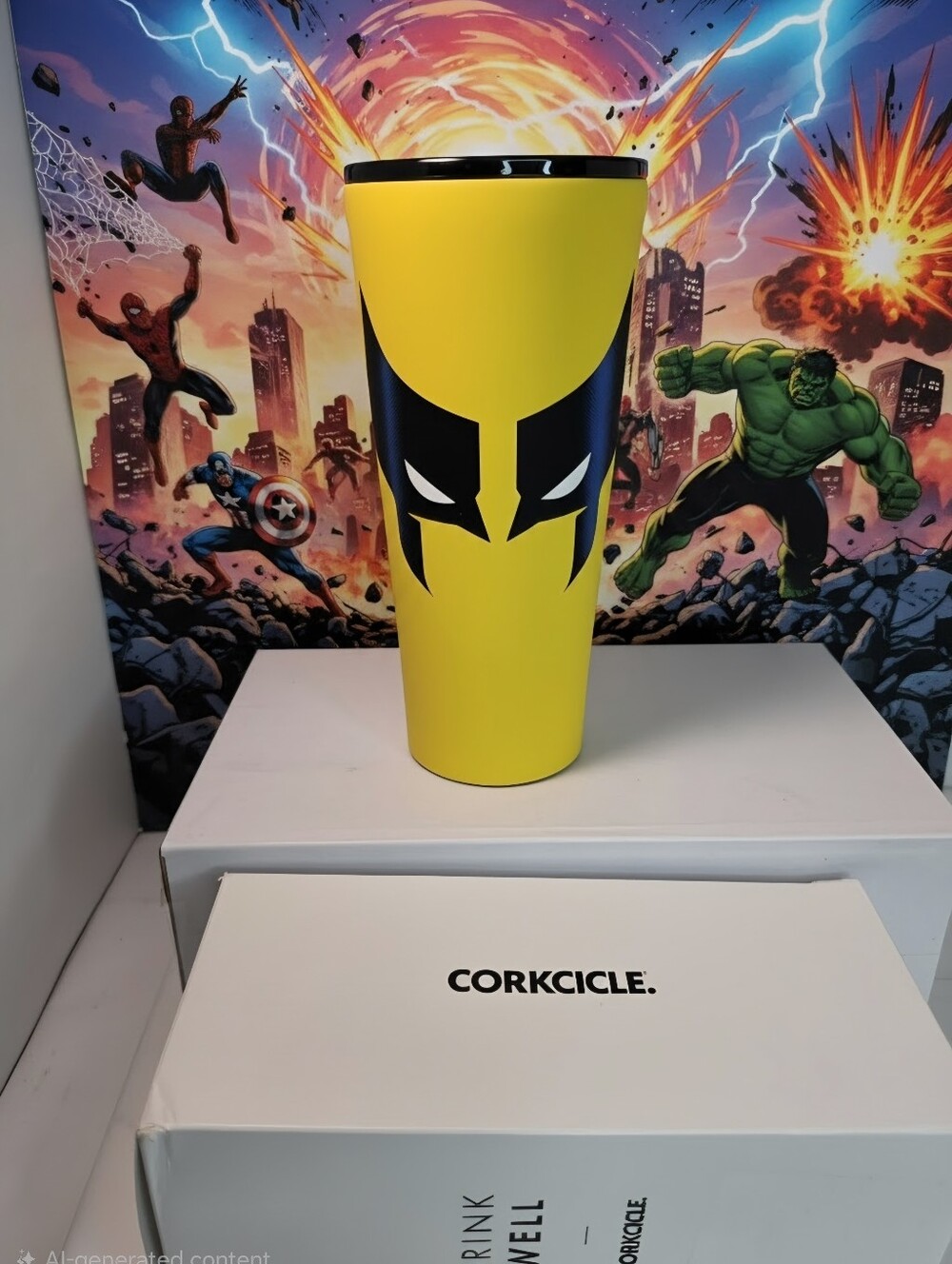 Corkcicle X-Men  Marvel Wolverine Insulated Tumbler w/Lid, 24 oz, NWT